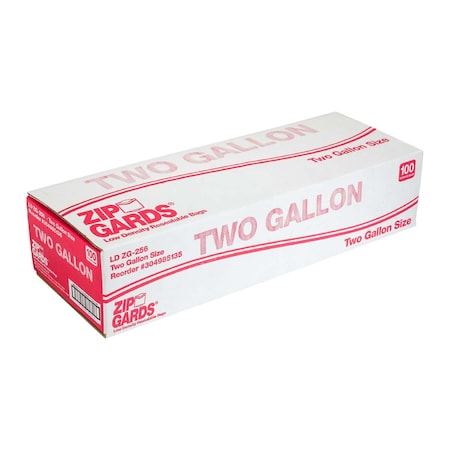 Zipgards Zip Gards 13"x15.5" 2G Recloseable Low Density Bag, PK100 304985135